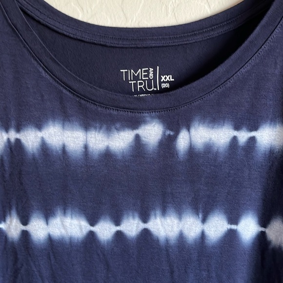 Time and Tru Women's Crewneck Solid & Tie-Dye Tunic Tee Plus Size XXL (20) Navy - Picture 10 of 13